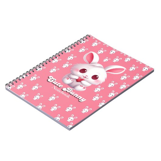 Spiral Niedlich Bunny Notebook Notizblock (Linke Seite)