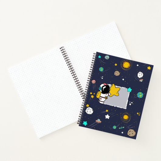 Spiral NotebooAstronaut WeltraumCartoon k Notizblock (Innenseite)
