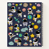 Spiral NotebooAstronaut WeltraumCartoon k Notizblock (Rückseite)