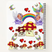 Spiral Notebook Angel Mushroom Butterfly Hearts Notizblock (Rückseite)