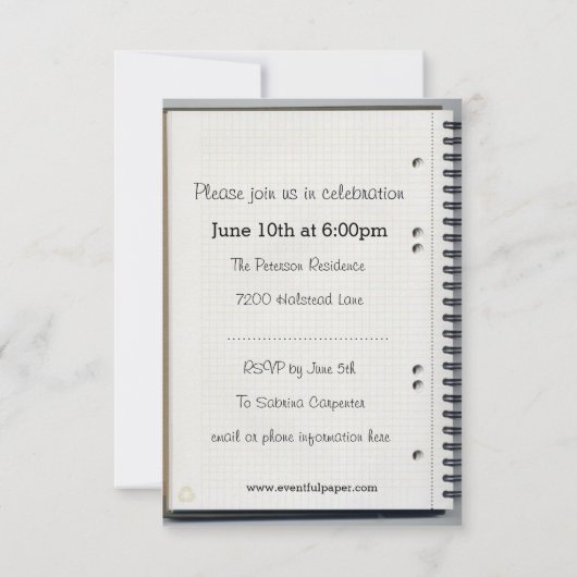 Spiral-Notebook - Ankündigung von 3x5-Abschlüssen (Rückseite)