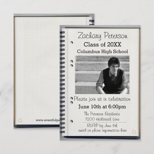 Spiral-Notebook - Ankündigung von 3x5-Abschlüssen (Vorne/Hinten)