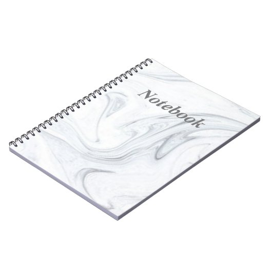 Spiral-Notebook aus weißem Marmor (80 Seiten B&W) Notizblock (Linke Seite)