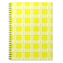 Spiral Notebook Bladder Cancer Plaid, Yellow