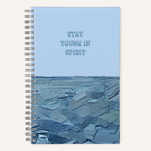 Spiral Notebook Bleibe Young in Spirit, Edit Optio Notizblock (Vorderseite)