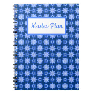 Spiral Notebook Blue Fliesenprint Notizblock