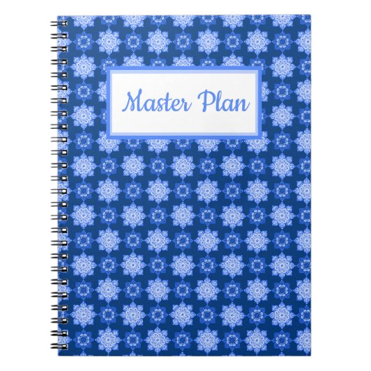 Spiral Notebook Blue Fliesenprint Notizblock (Vorderseite)
