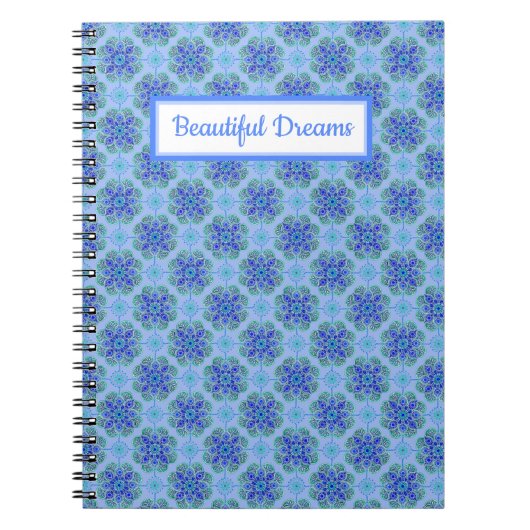 Spiral Notebook Blue Fliesenprint Notizblock (Vorderseite)