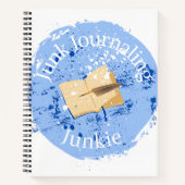 Spiral Notebook Blue "Junk Journaling Junkie" Notizblock (Vorderseite)