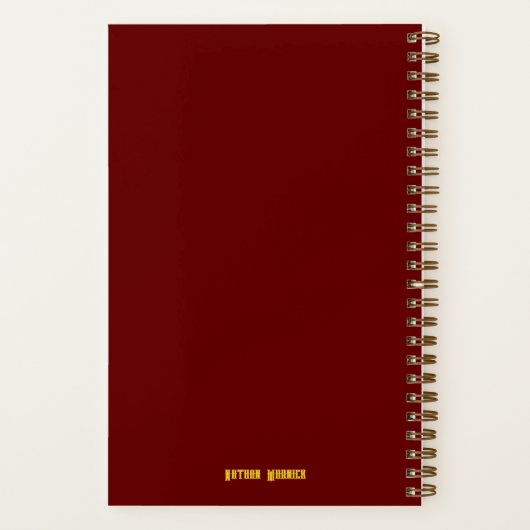 Spiral Notebook Blue Phoenix, Dark Red Notebook Notizblock (Rückseite)