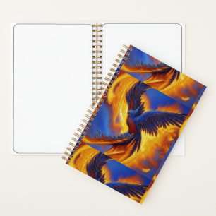 Spiral Notebook Blue Phoenix, farbiges Notebook Notizblock