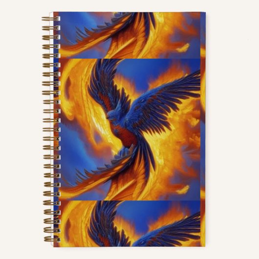 Spiral Notebook Blue Phoenix, farbiges Notebook Notizblock (Vorderseite)