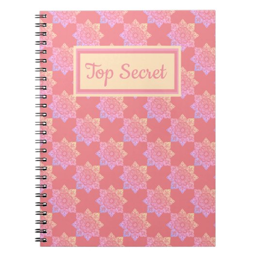Spiral Notebook Boho Pastel Medallions Notizblock (Vorderseite)