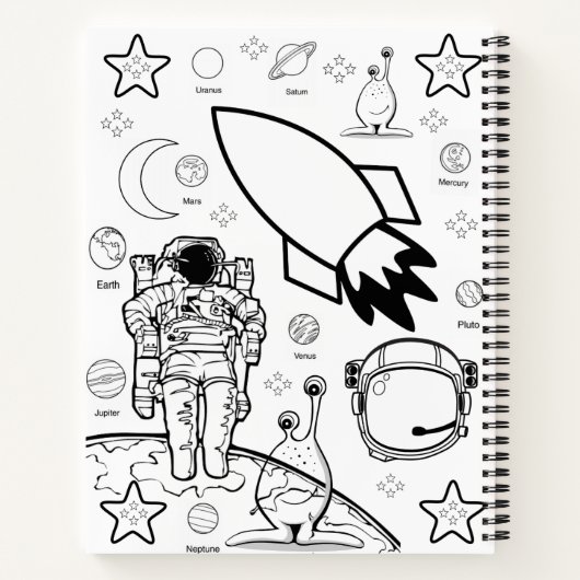 Spiral Notebook Coloring Astronaut Notizblock (Rückseite)