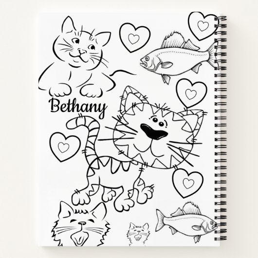 Spiral Notebook Coloring Cats Kittens Notizblock (Rückseite)