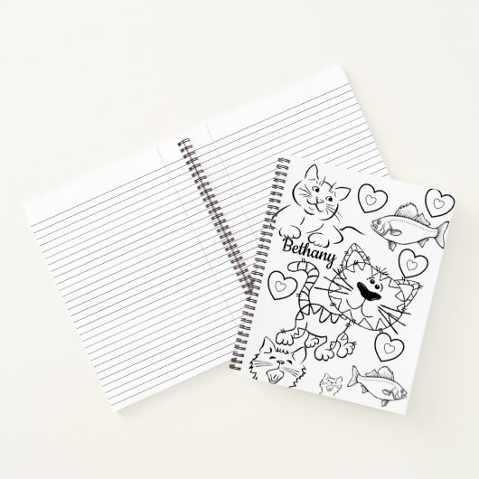 Spiral Notebook Coloring Cats Kittens Notizblock (Innenseite)