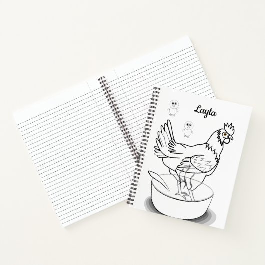 Spiral Notebook Coloring Chicken Notizblock (Innenseite)