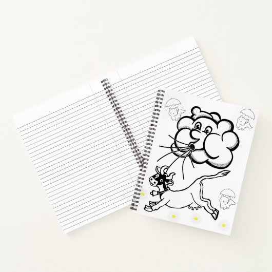 Spiral Notebook Coloring Cow Clouds Notizblock (Innenseite)
