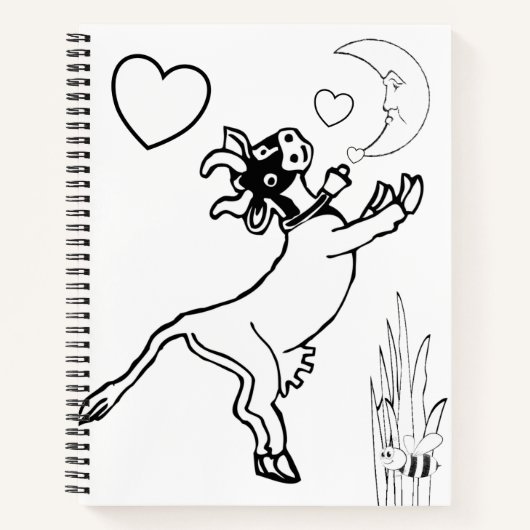 Spiral Notebook Coloring Cow Moon Bumblebee Notizblock (Vorderseite)