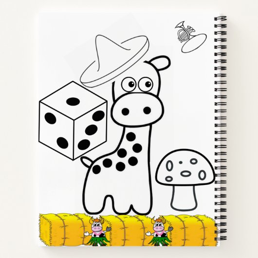 Spiral Notebook Coloring Giraffe Mushroom Notizblock (Rückseite)