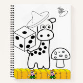 Spiral Notebook Coloring Giraffe Mushroom Notizblock (Vorderseite)