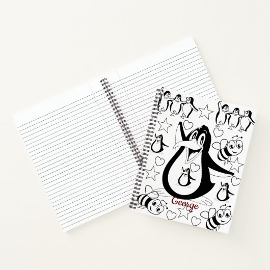 Spiral Notebook Coloring Penguin Notizblock (Innenseite)