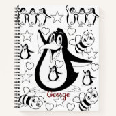 Spiral Notebook Coloring Penguin Notizblock (Vorderseite)