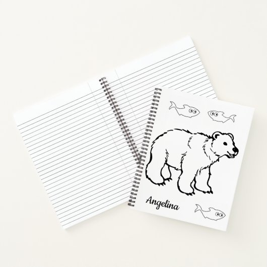 Spiral Notebook Coloring Polar Bear Fish Notizblock (Innenseite)