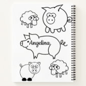 Spiral Notebook Coloring Schweine und Lämmer Notizblock (Rückseite)