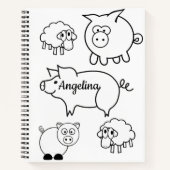 Spiral Notebook Coloring Schweine und Lämmer Notizblock (Vorderseite)