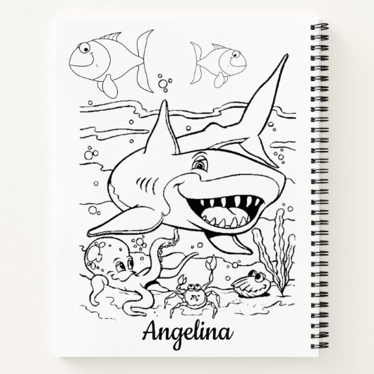 Spiral Notebook Coloring Sharks Fish Notizblock (Rückseite)