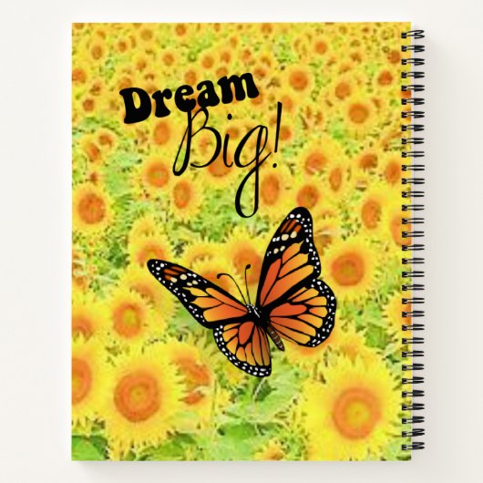 Spiral Notebook Dream Big Butterfly Notizblock (Rückseite)
