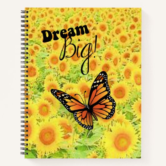 Spiral Notebook Dream Big Butterfly Notizblock (Vorderseite)