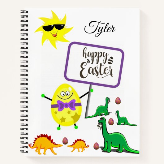 Spiral Notebook Easter Dinosaur Notizblock (Vorderseite)