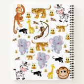 Spiral Notebook Elephant Tiger Monkey Notizblock (Rückseite)