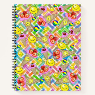 Spiral Notebook Erdbeere Eis Zickzack Obst Notizblock