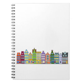Spiral Notebook - Farbenfrohe Amsterdamer Row Hous Notizblock