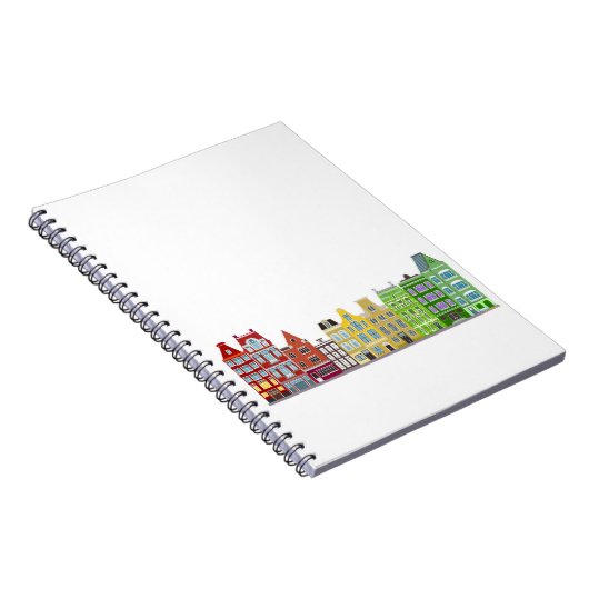 Spiral Notebook - Farbenfrohe Amsterdamer Ruhenhäu Notizblock (Rechte Seite)