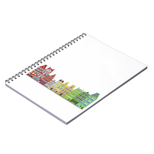Spiral Notebook - Farbenfrohe Amsterdamer Ruhenhäu Notizblock (Linke Seite)