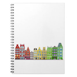 Spiral Notebook - Farbenfrohe Amsterdamer Ruhenhäu Notizblock