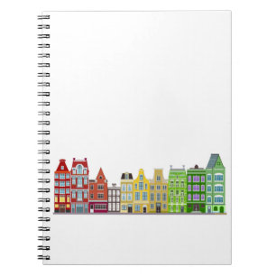 Spiral Notebook - Farbenfrohe Amsterdamer Ruhenhäu Notizblock