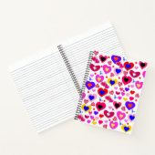 Spiral Notebook farbenfrohe Herzen Notizblock (Innenseite)