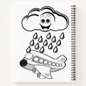 Spiral-Notebook-Farbwolken-Flugzeug Notizblock (Rückseite)