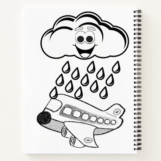 Spiral-Notebook-Farbwolken-Flugzeug Notizblock (Rückseite)