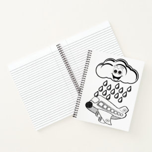 Spiral-Notebook-Farbwolken-Flugzeug Notizblock