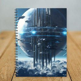 Spiral notebook featuring a galaxy world design notizblock