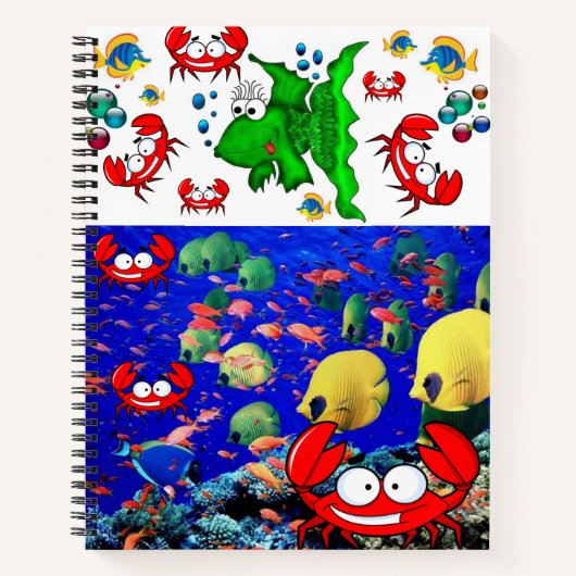 Spiral Notebook Fish Ocean Crab Notizblock (Vorderseite)