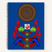 Spiral Notebook Frogs Blue Red Arrows Notizblock (Vorderseite)