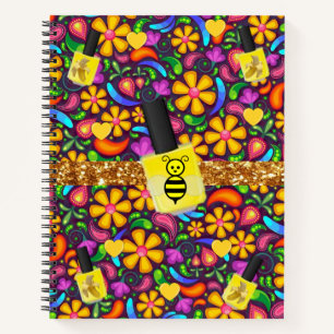 Spiral Notebook Gelbe Hummel Blüte Notizblock