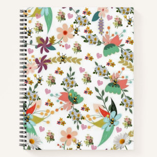 Spiral Notebook Gelbe Hummel Blüte Notizblock